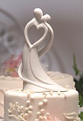CT320 BG bride and groom porcelain cake top at WeddingAccessories.net
